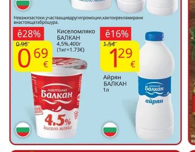 Балкан Кисело мляко БАЛКАН 3.6%