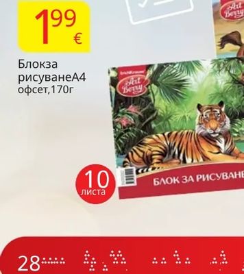 Art Berry Блок за рисуване А4 офсет, 170г
