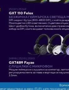 GXT БЕЗЖИЧНА ГЕЙМЪРСКА СВЕТЕЩА МИШКА GXT 110 Felox