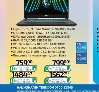 MSI Гейминг лаптоп CYBORG 15