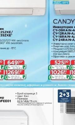 CANDY Инверторен климатик CY-09RAIN-A/CY-09RAOUT-A / CY-12RAIN-A/CY-12RAOUT-A"/ CY-18RAIN-A/CY-18RAOUT-A**/ CY-24RAIN-A/CY-24RAOUT-A***