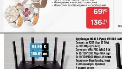 Двубандов Wi-Fi 6 Рутер WR1500/AX1500