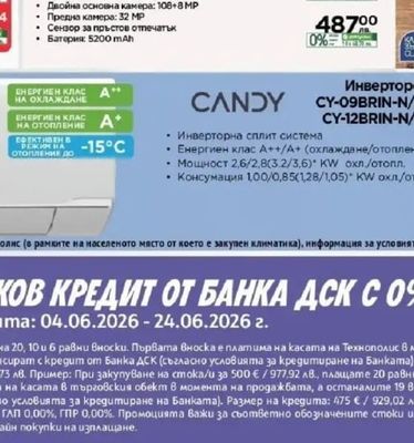 CANDY Инверторен климатик CY-09BRIN-N/CY-09BROUT-N/