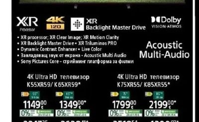 SONY 4K Ultra HD телевизор K55XR59/K65XR59*