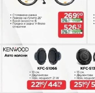 KENWOOD Авто колони KFC-S1066