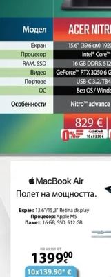 Acer ACER NITRO V 15 ANVI5-52