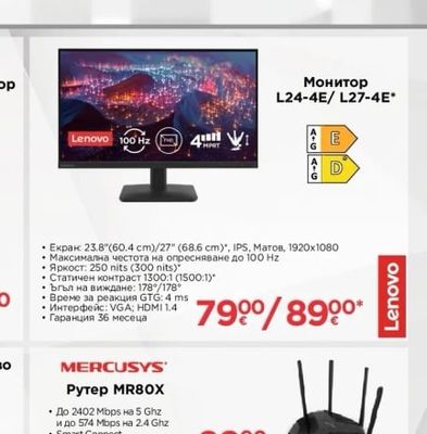 Lenovo Монитор L24-4E/L27-4E