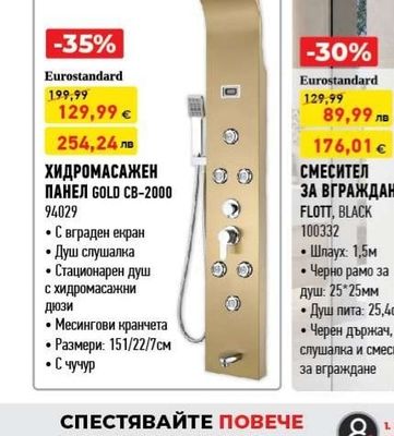 Eurostandard ХИДРОМАСАЖЕН ПАНЕЛ GOLD CB-2000