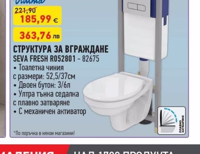 СТРУКТУРА ЗА ВГРАЖДАНЕ SEVA FRESH R052801 - 82675