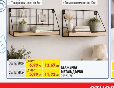 ЕТАЖЕРКА МЕТАЛ/ДЪРВО