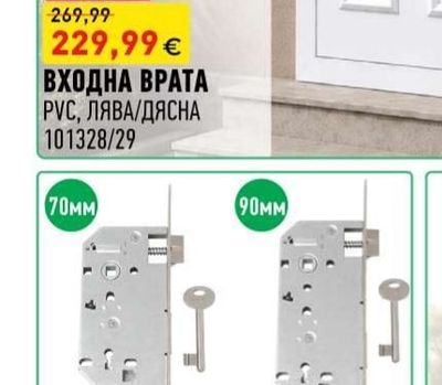 ВХОДНА ВРАТА PVC, ЛЯВА/ДЯСНА
