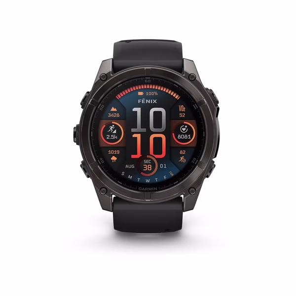 Garmin GARMIN Смарт часовник FENIX 8 AMOLED SAPPHIRE GRAY Black Silicone Band 51 MM